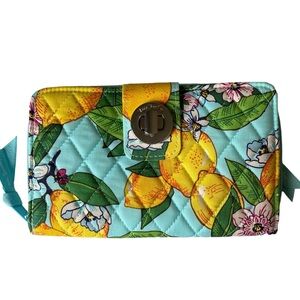 Vera Bradley RFID Turnlock Wallet Lemon Grove NWOT